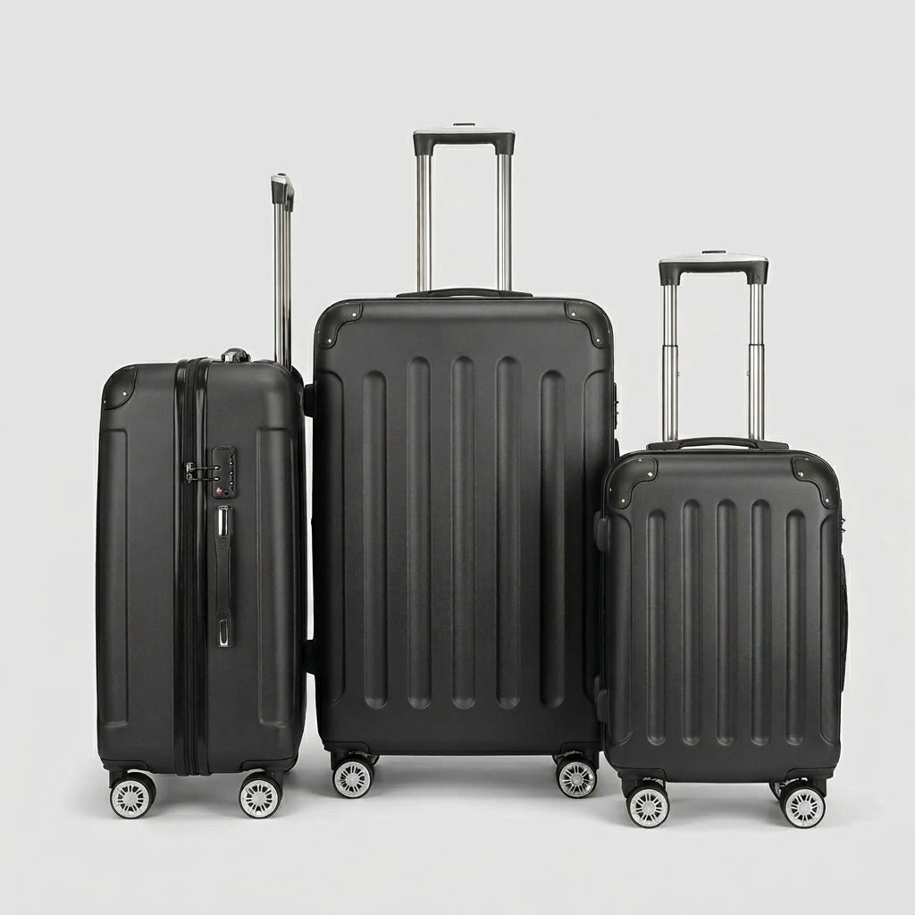 British Traveller Set de 3 Valises de Voyage (54/64/74cm) Valise Rigide Trolley Bagages ABS