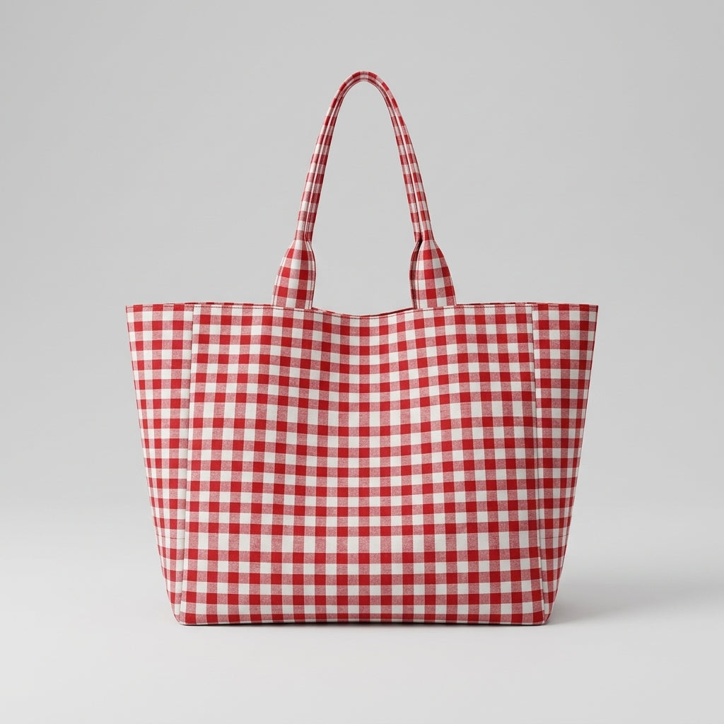 Sac de Plage à Carreaux Femme