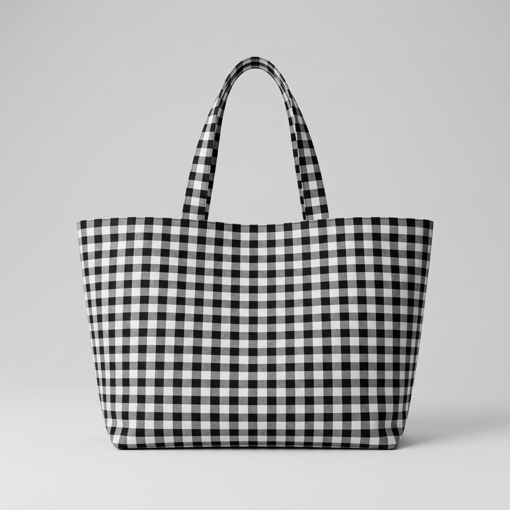 Sac de Plage à Carreaux Femme