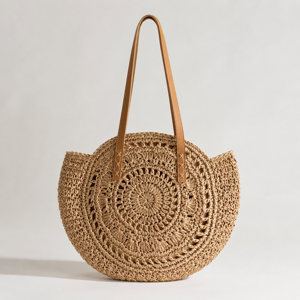 Sac De Plage Rond En Paille