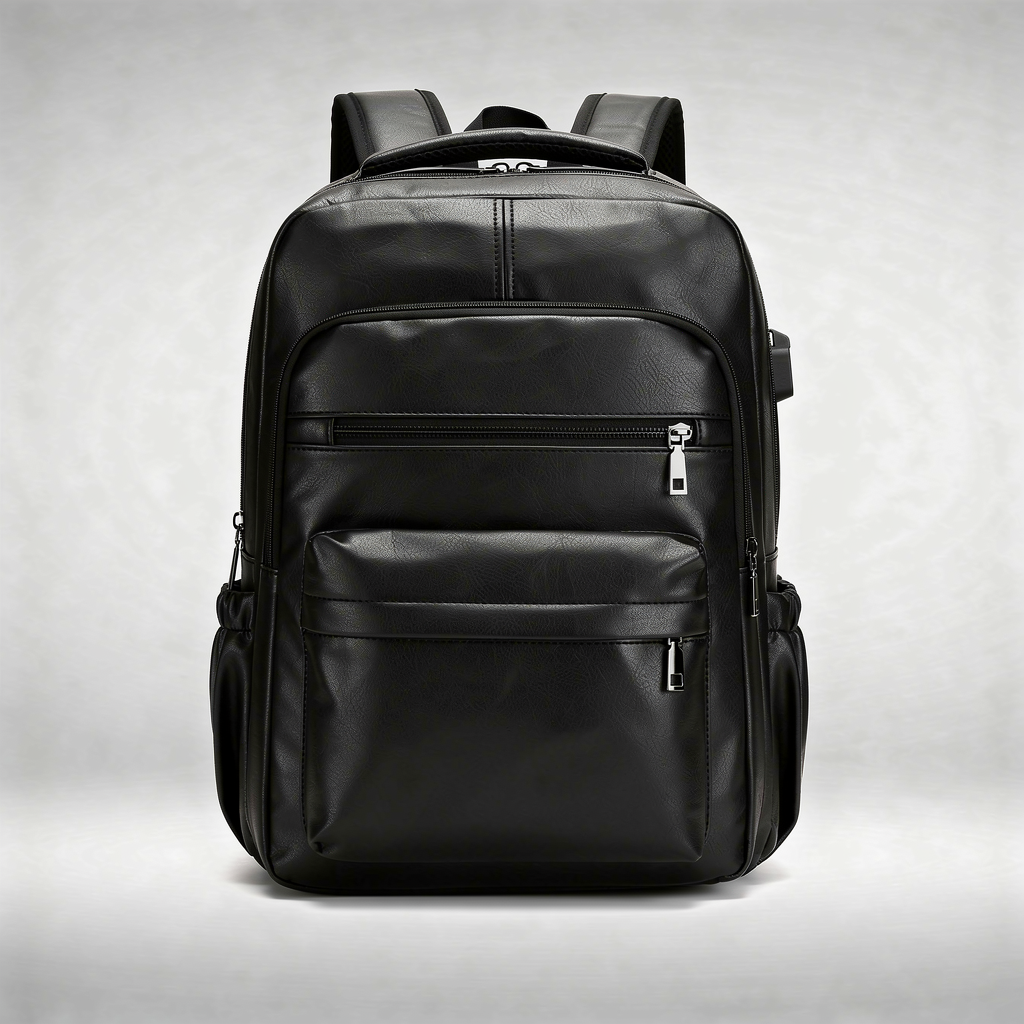 Sac à dos en cuir USB