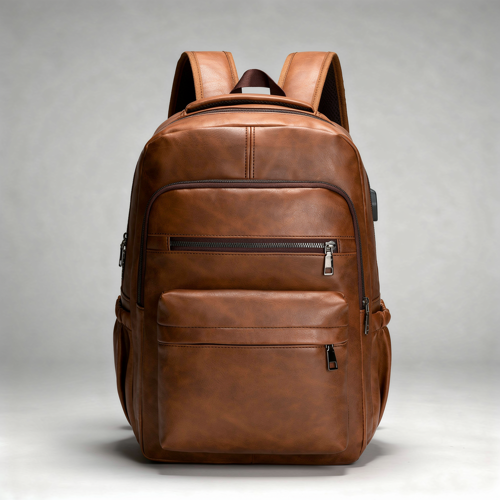 Sac à dos en cuir USB