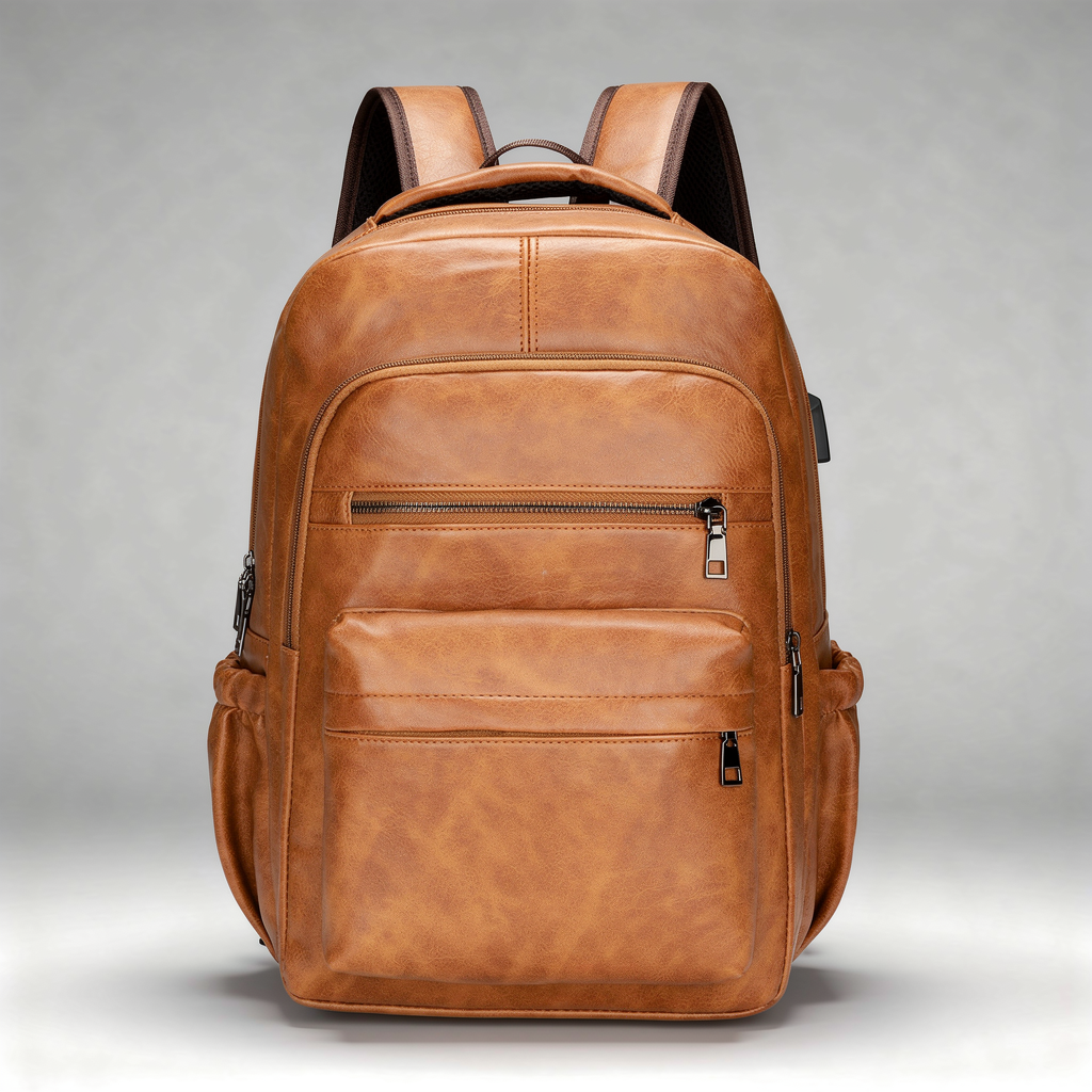 Sac à dos en cuir USB