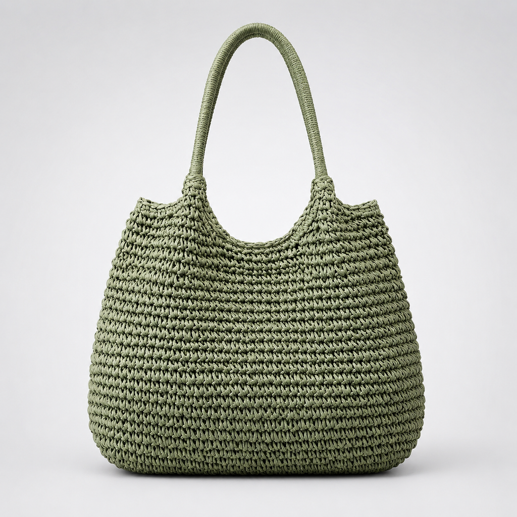 Sac En Paille Vintage Tressé