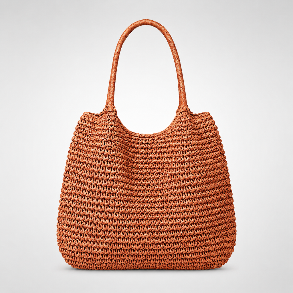 Sac En Paille Vintage Tressé