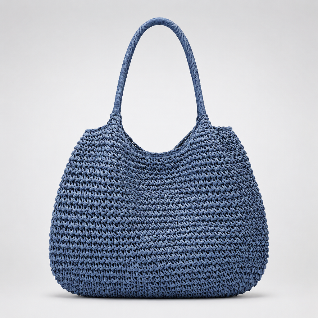 Sac En Paille Vintage Tressé