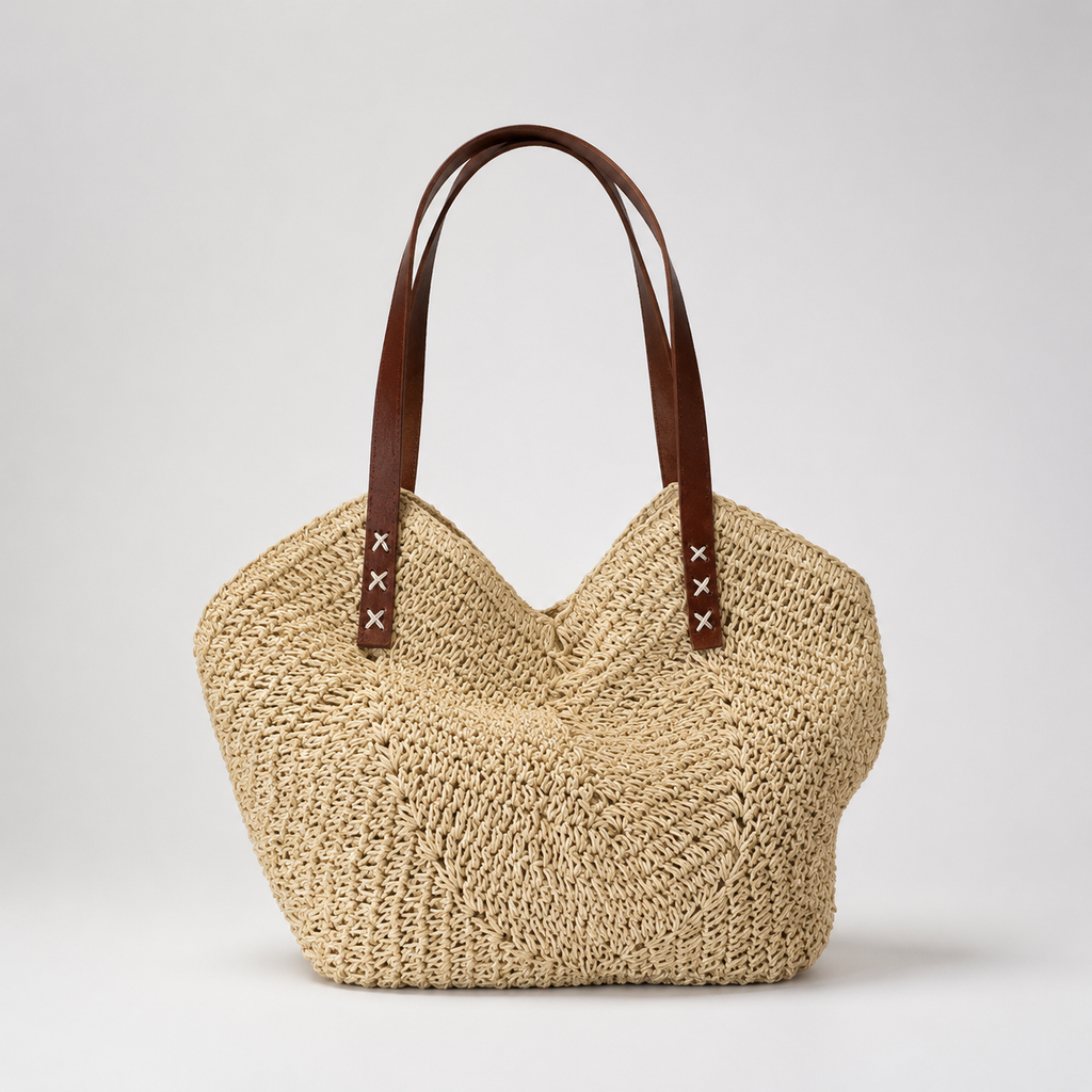 Sac de Plage Paille Tressé