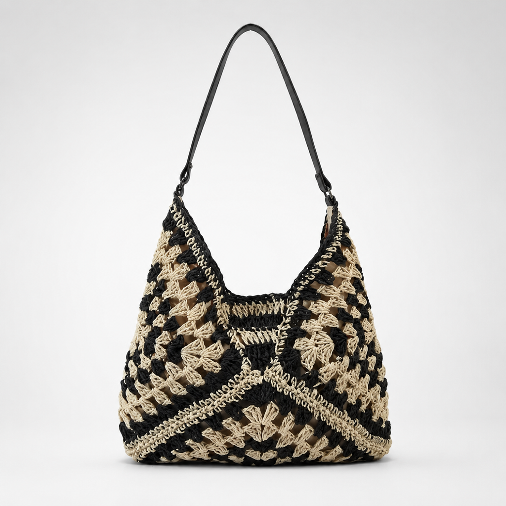 Sac Weekend Paille Noir