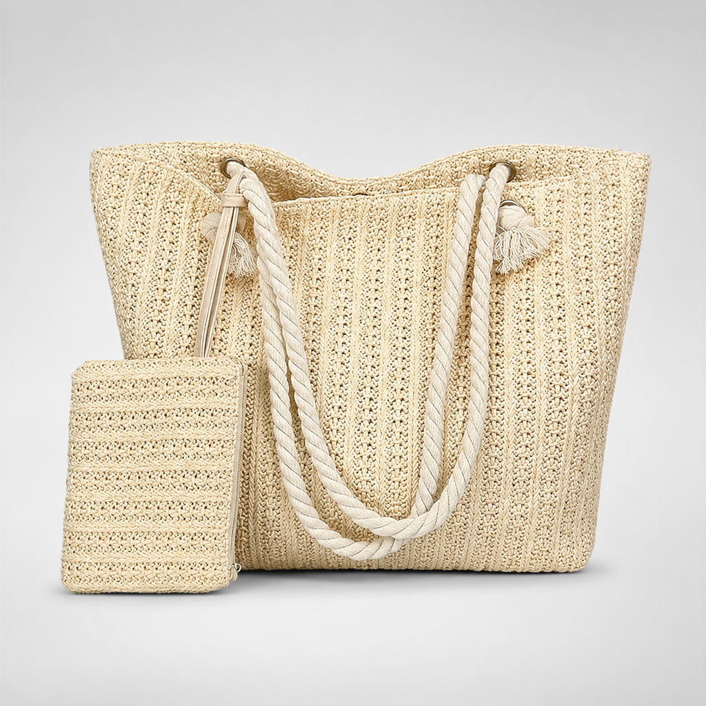 Sac weekend paille tressé plage