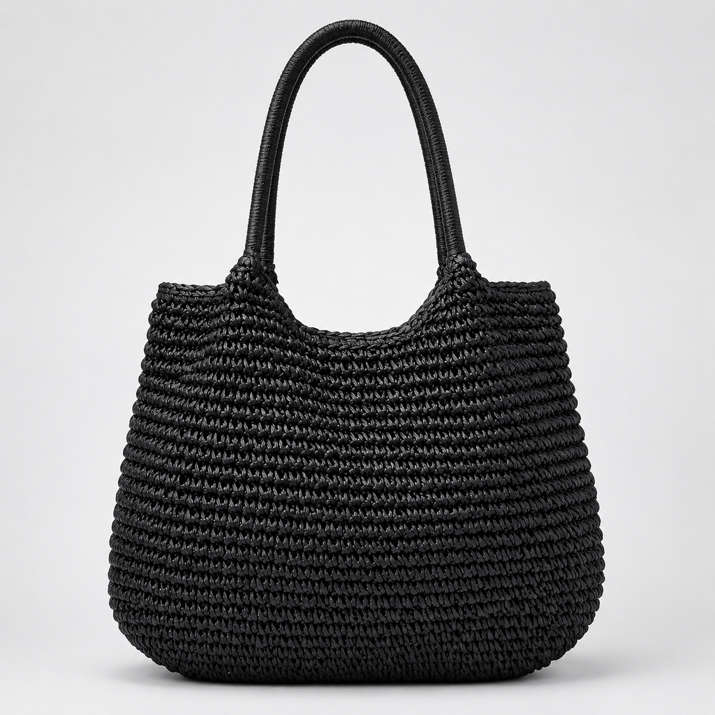 Sac En Paille Vintage Tressé