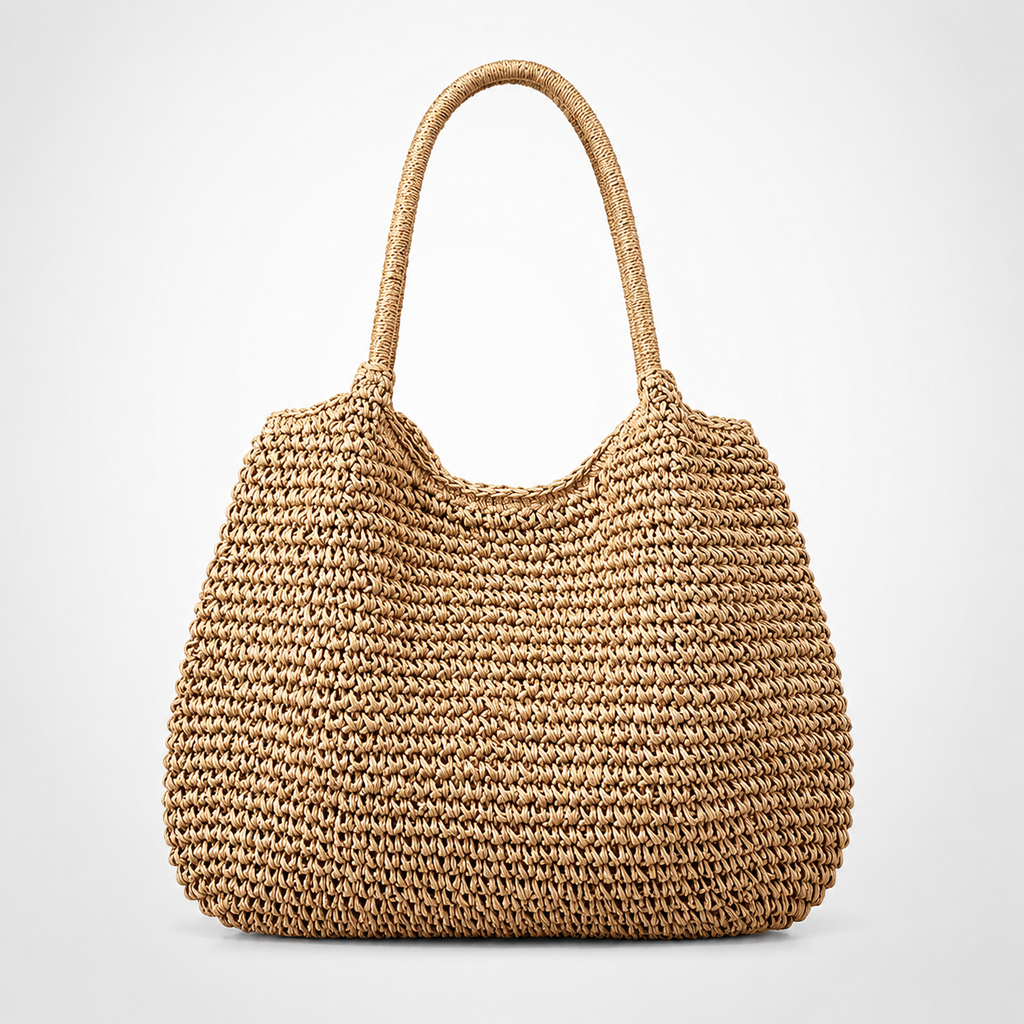 Sac En Paille Vintage Tressé