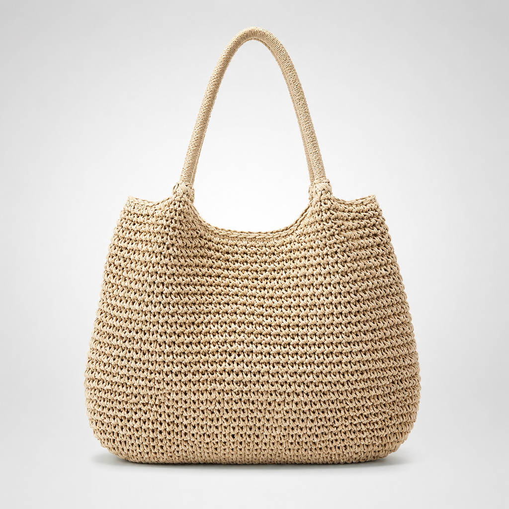 Sac En Paille Vintage Tressé