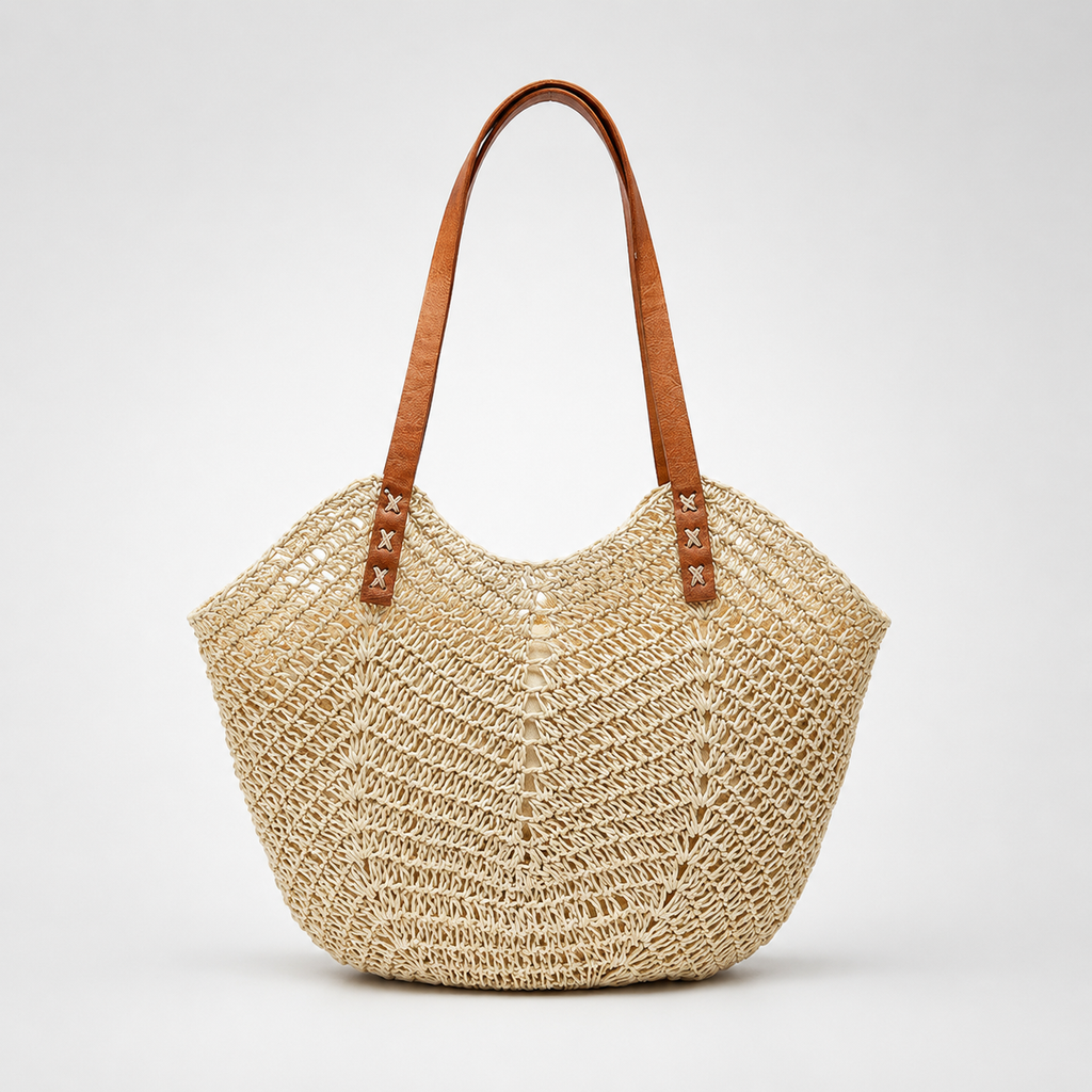 Sac De Plage Rotin Tressé